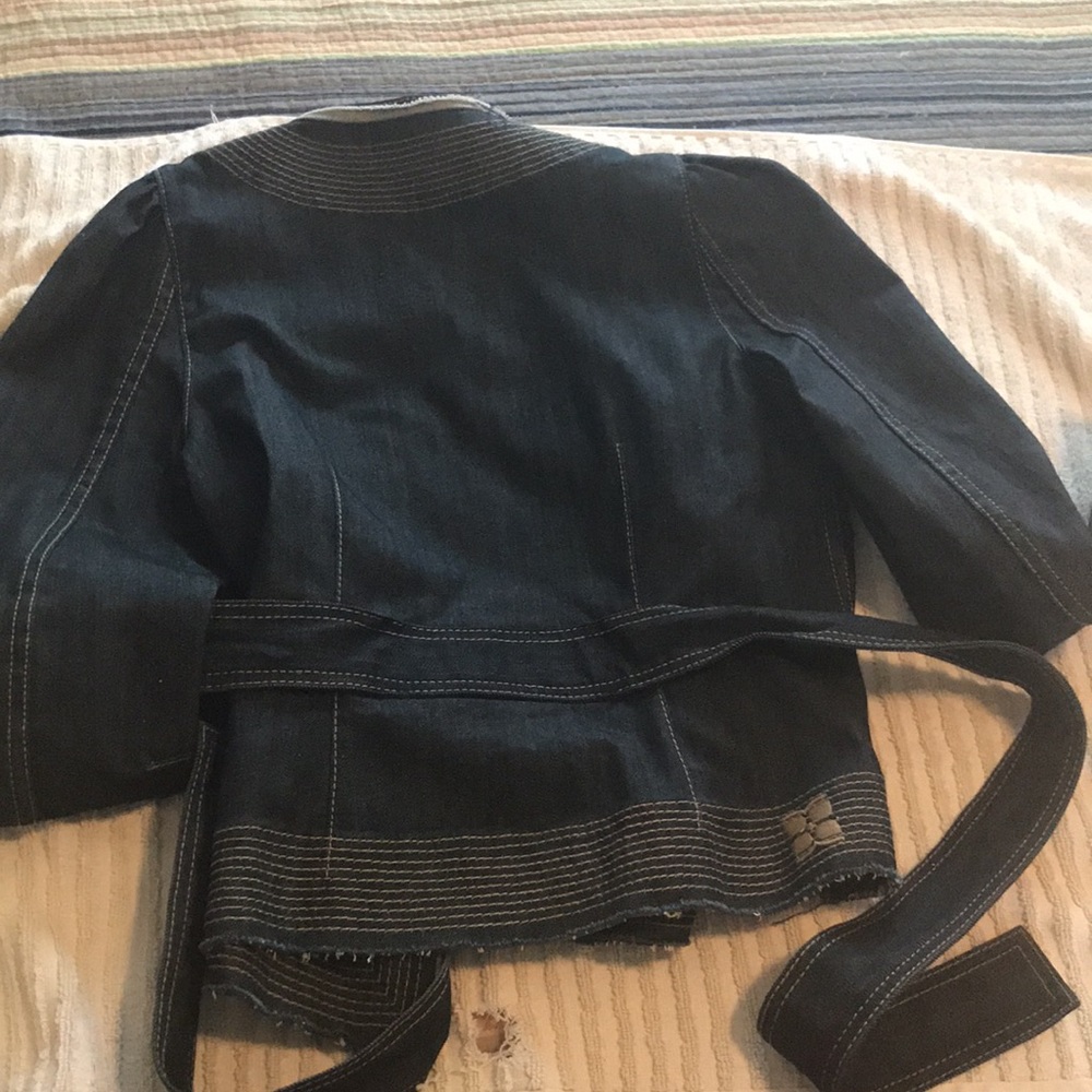 BCBGMAXAZRIA Ink Wash Jean Jacket M - Picture 3 of 3